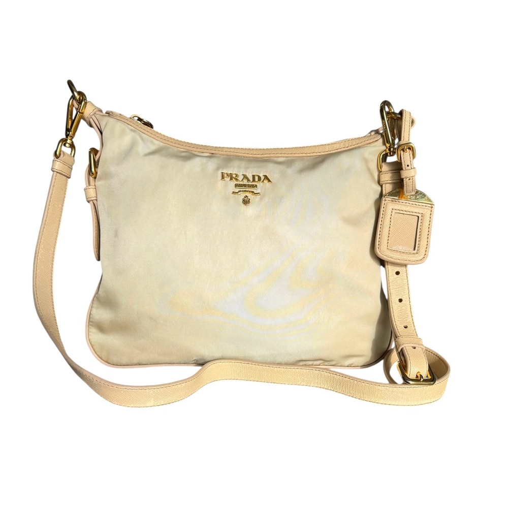 PRADA Tessuto Nylon Shoulder Bag Vanilla Cream Crossbody - Picture 4 of 16